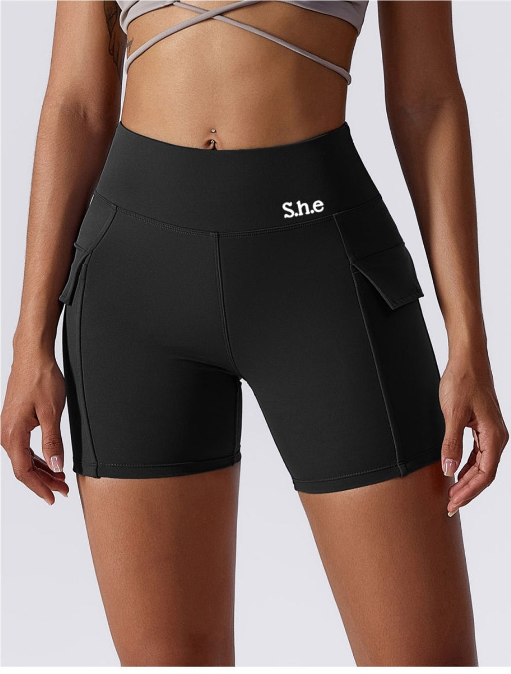 Pocketed Biker Gym Shorts